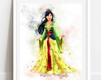 Girl's Bedroom Print Pop Art Inspired by Princess MULAN Movie Book GIFT JAPAN 