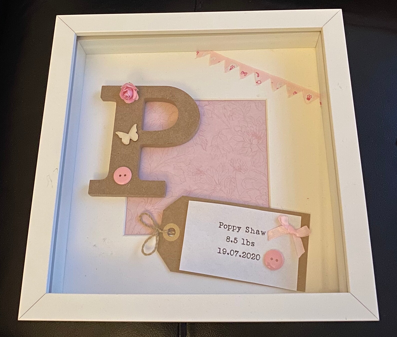 New Baby Boy Baby Girl Personalised Name Initial Box Picture Etsy UK
