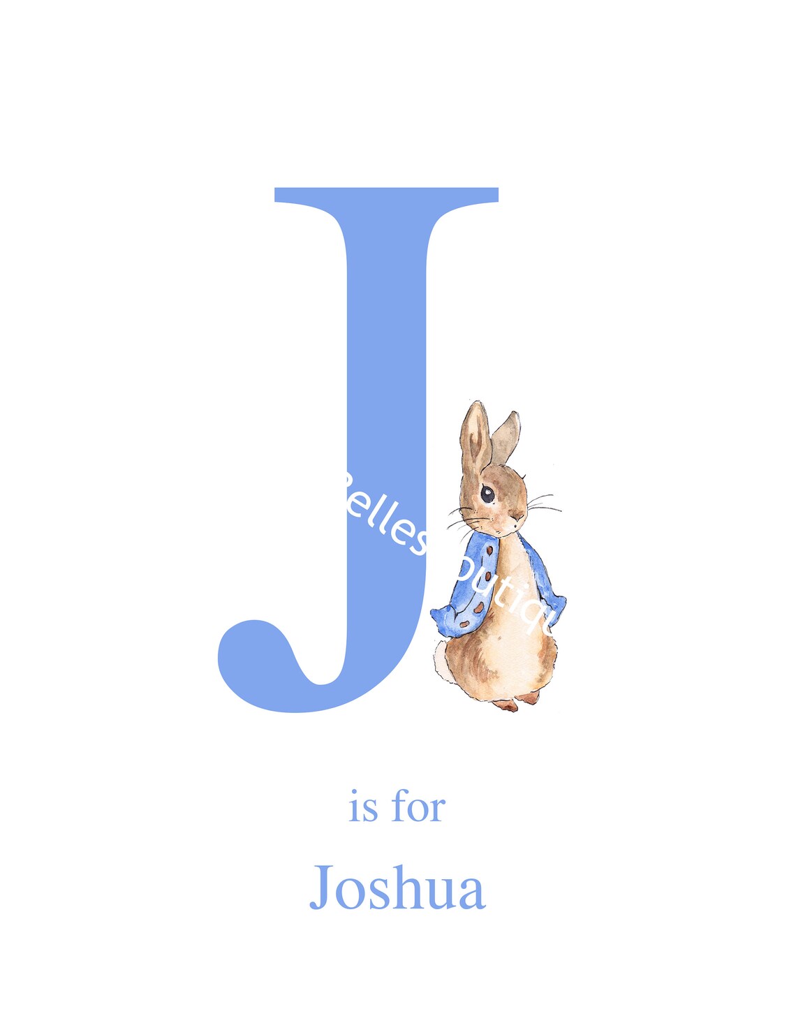 Personalised Peter Rabbit Initial Name Print Wall Art Nursery Etsy