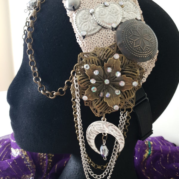 Mystic Avalon Headdress Headpiece Tribal Fusion ATS gypsy Belly dance head accessory Festival Hippie Glam Diva