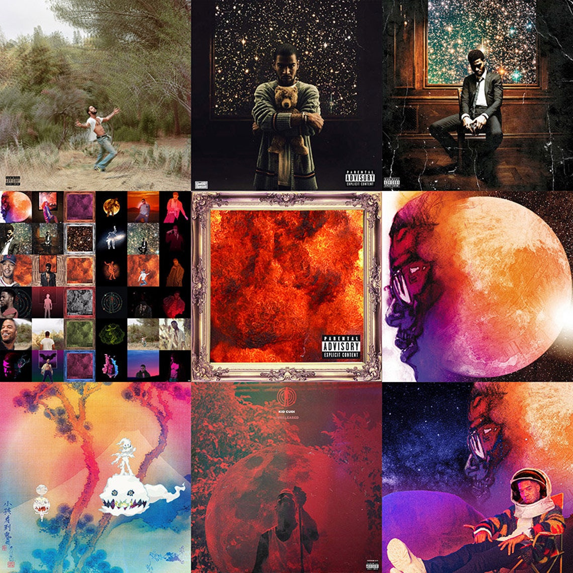 Kid Cudi All Music Cover Album Canvas Etsy
