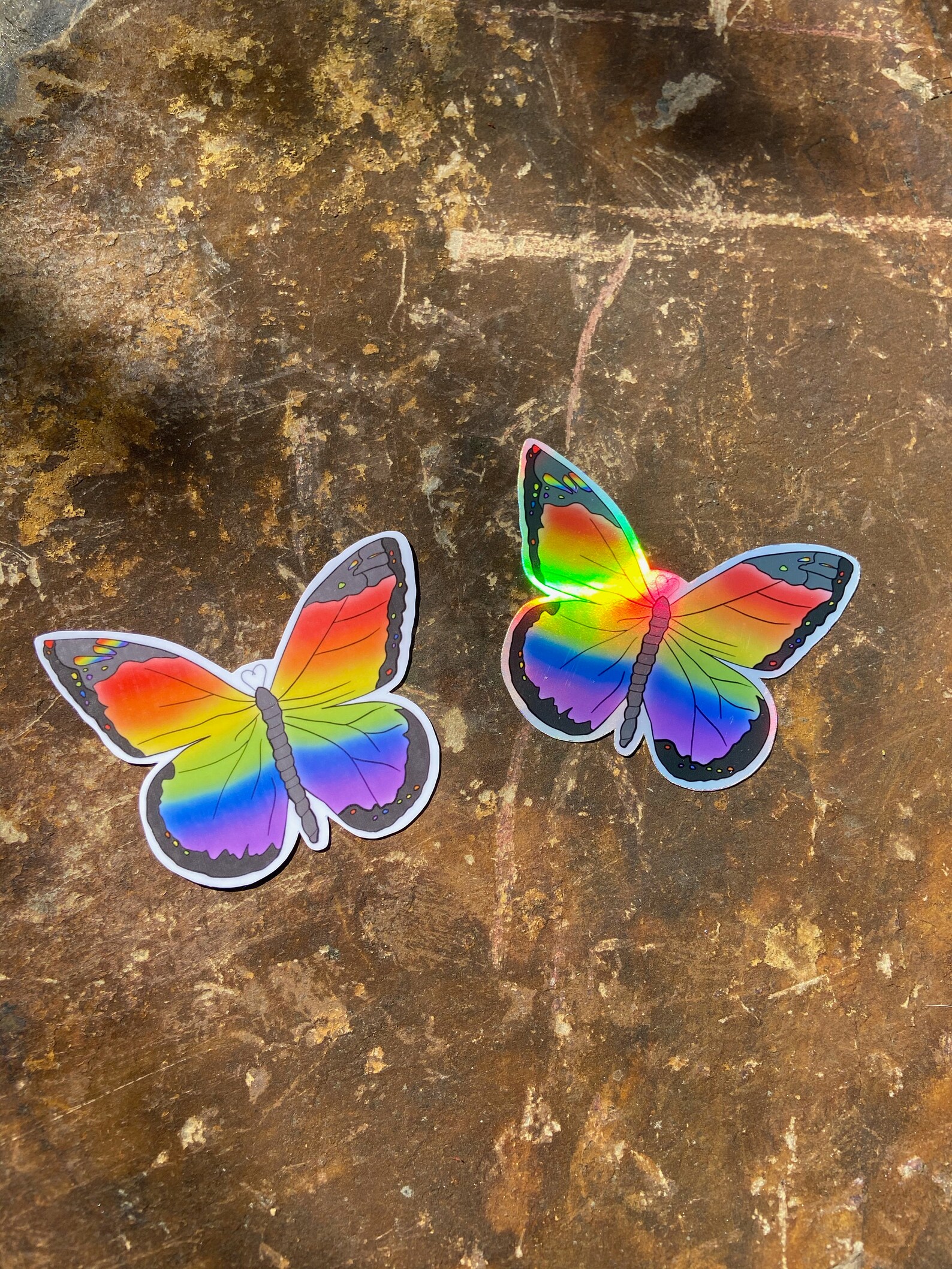 Rainbow Butterfly/choice of Holographic or Waterproof/diecut Etsy