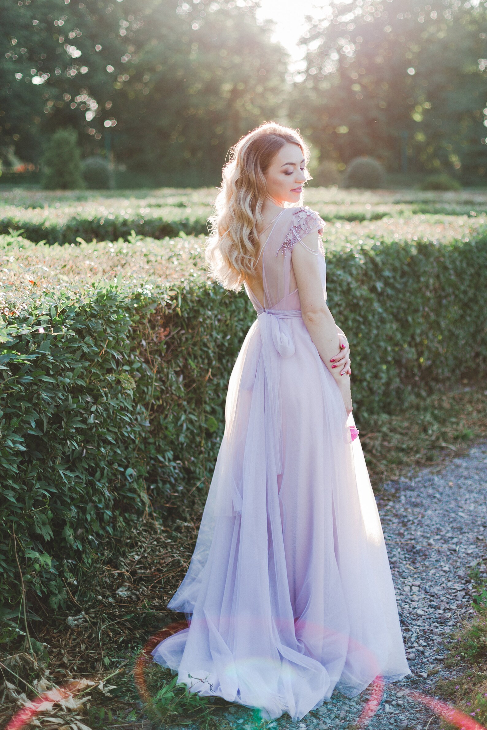 Lavender 3D Lace Tulle Wedding Dress 2 Pieces: Purple Flower - Etsy
