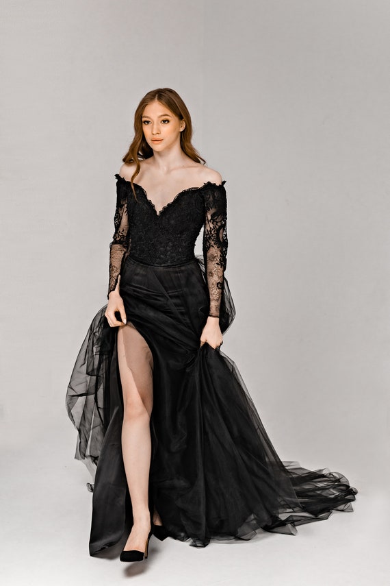 black skull dress Black Skull Lace Kimono Dress with Belt And Irregular Hem