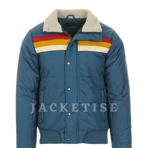 Men Retro 70s Edge Stripe Ski Jacket 