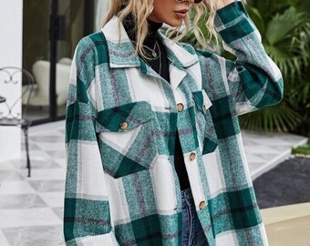 wool plaid shacket