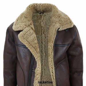 Men's Sheepskin Aviator Genuine Real Leather Shearling Bomber Flying ...