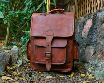 mens leather backpack australia