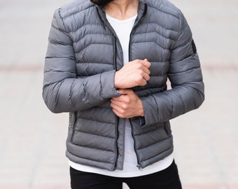 70s Bomber Jacket Vintage Puffer Jacket - 70s Vintage Rock Style Jacket - Men Bomber Jacket Unisex Jacket