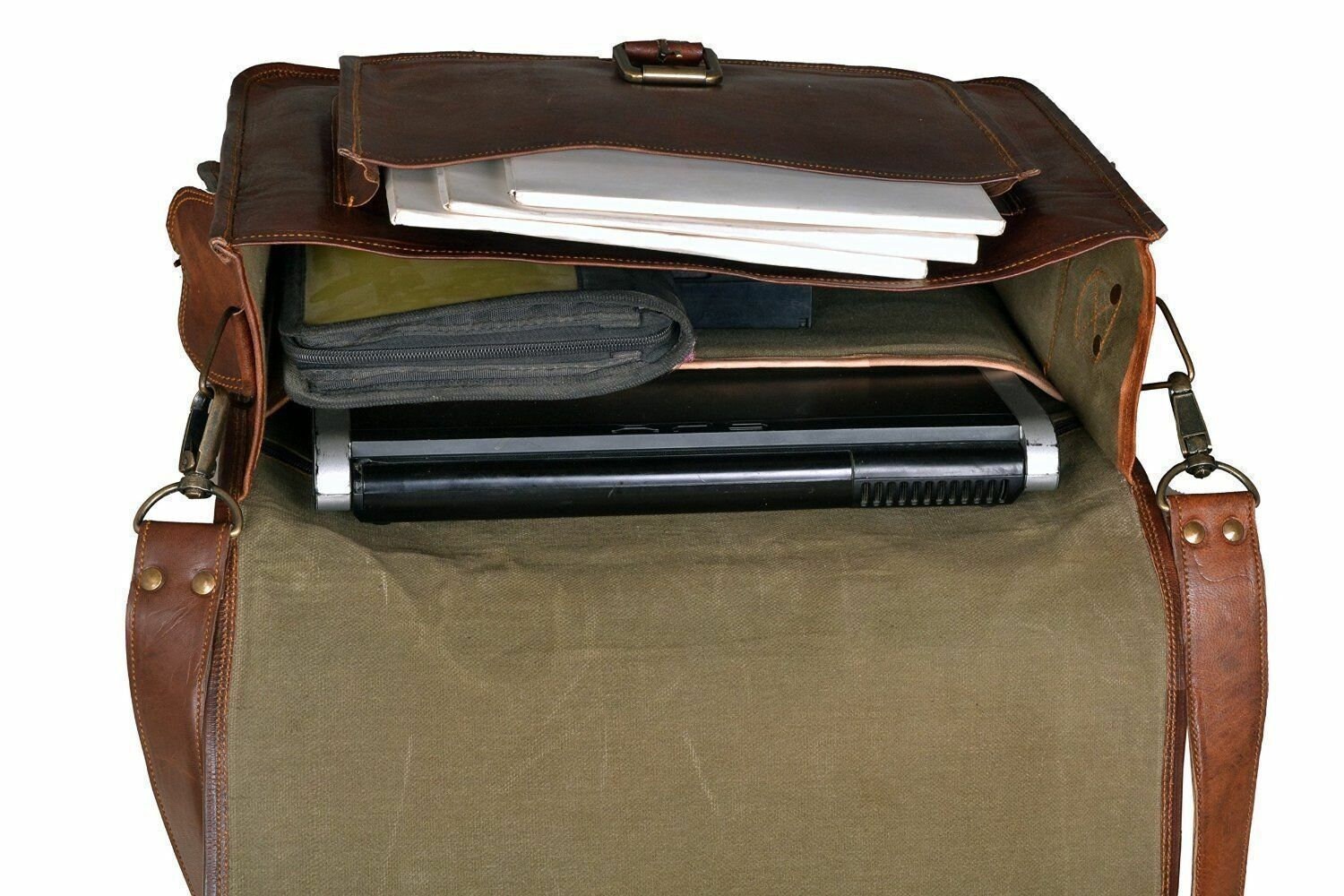 Vintage Brown Leather Messenger Laptop Satchel Men's Etsy