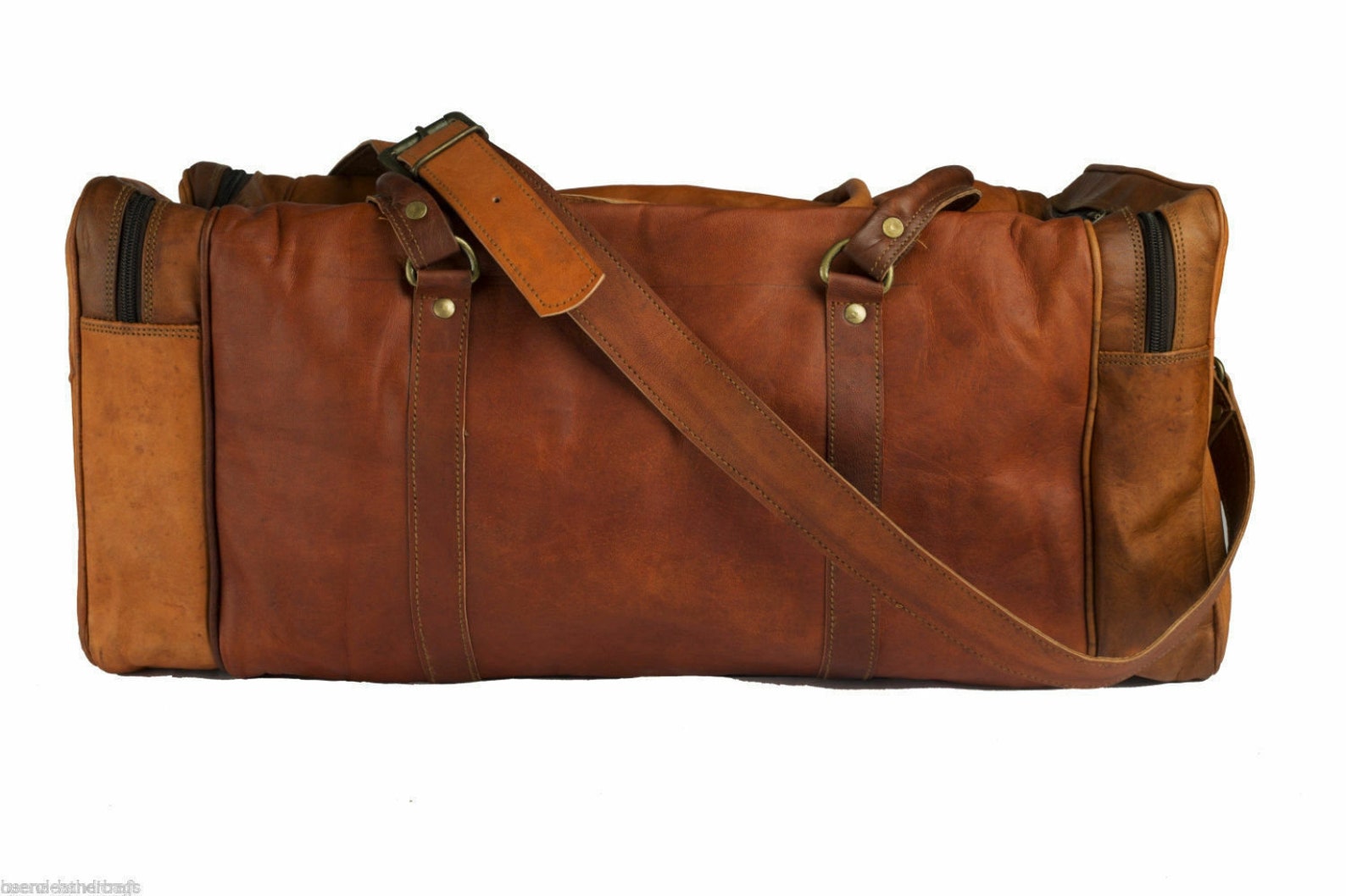 Men's Leather Duffle Bag Vintage Brown Weekender Travel Etsy