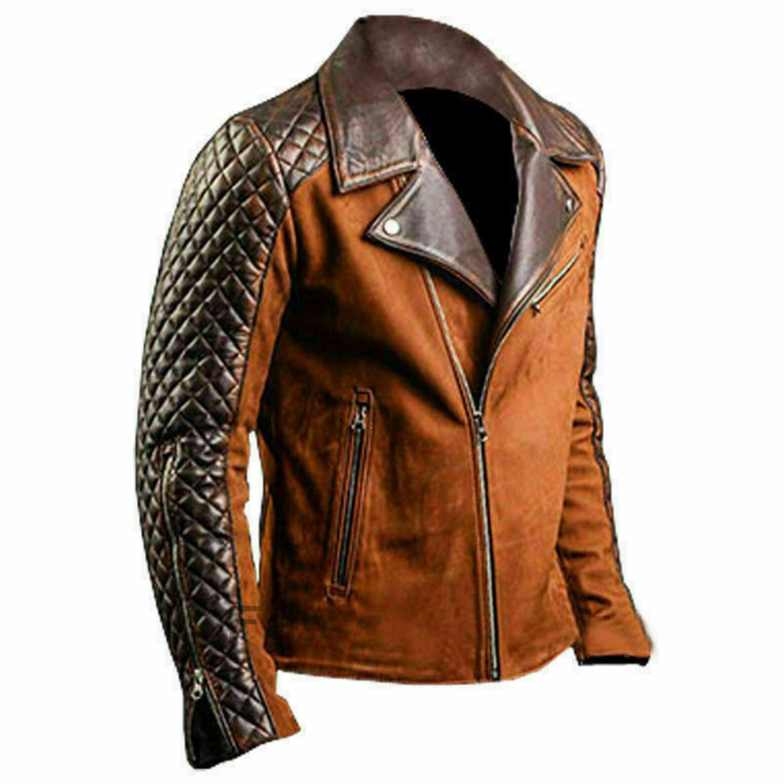 Men's Vintage Stylish Biker Distressed Brown Real Leather - Etsy