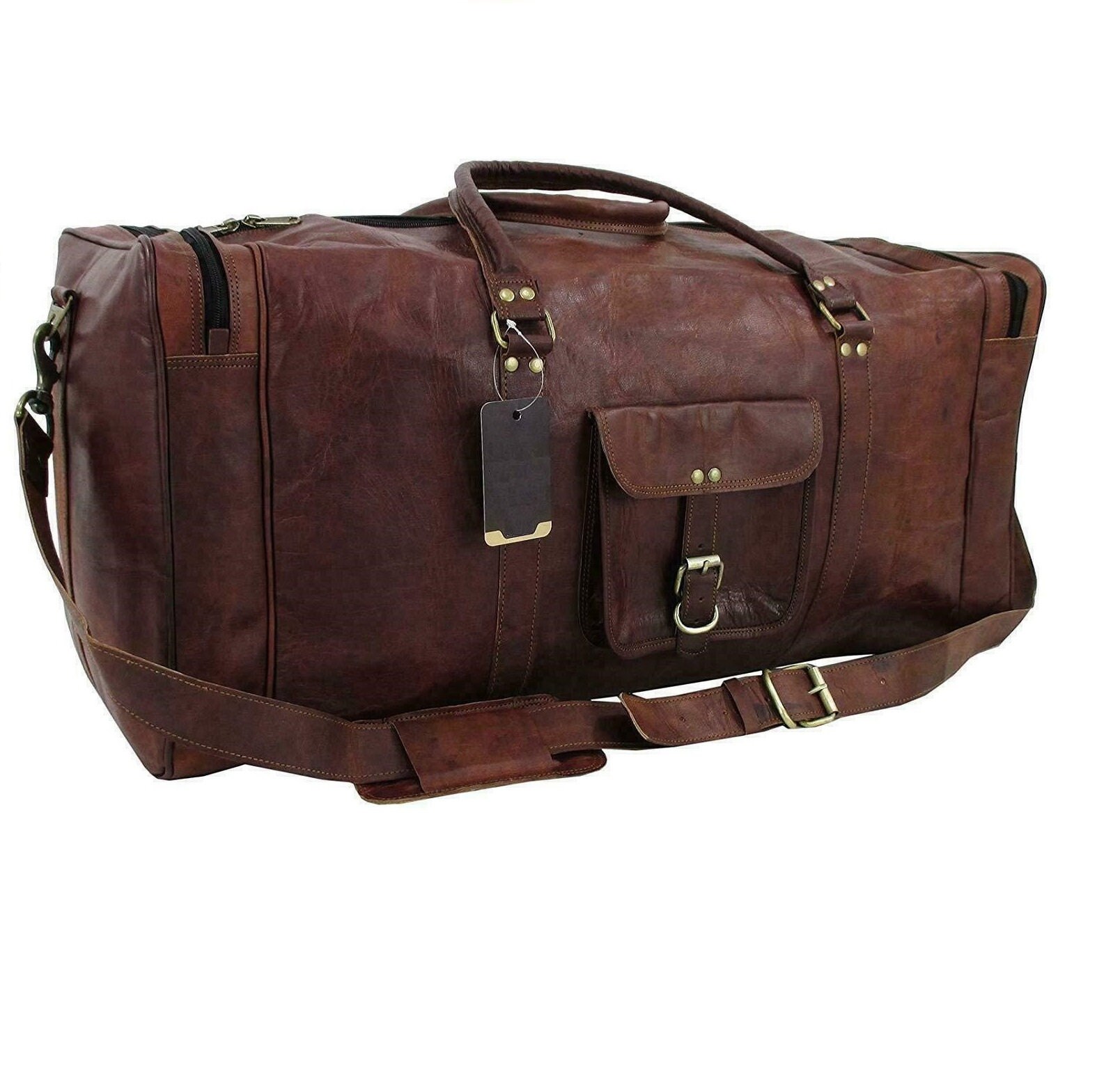 Men Luggage Bag Genuine Leather Duffle 