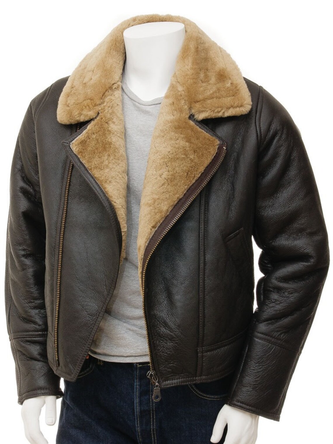 Men Vintage Brown Leather Jacket Comfortable and Warm Vogue - Etsy