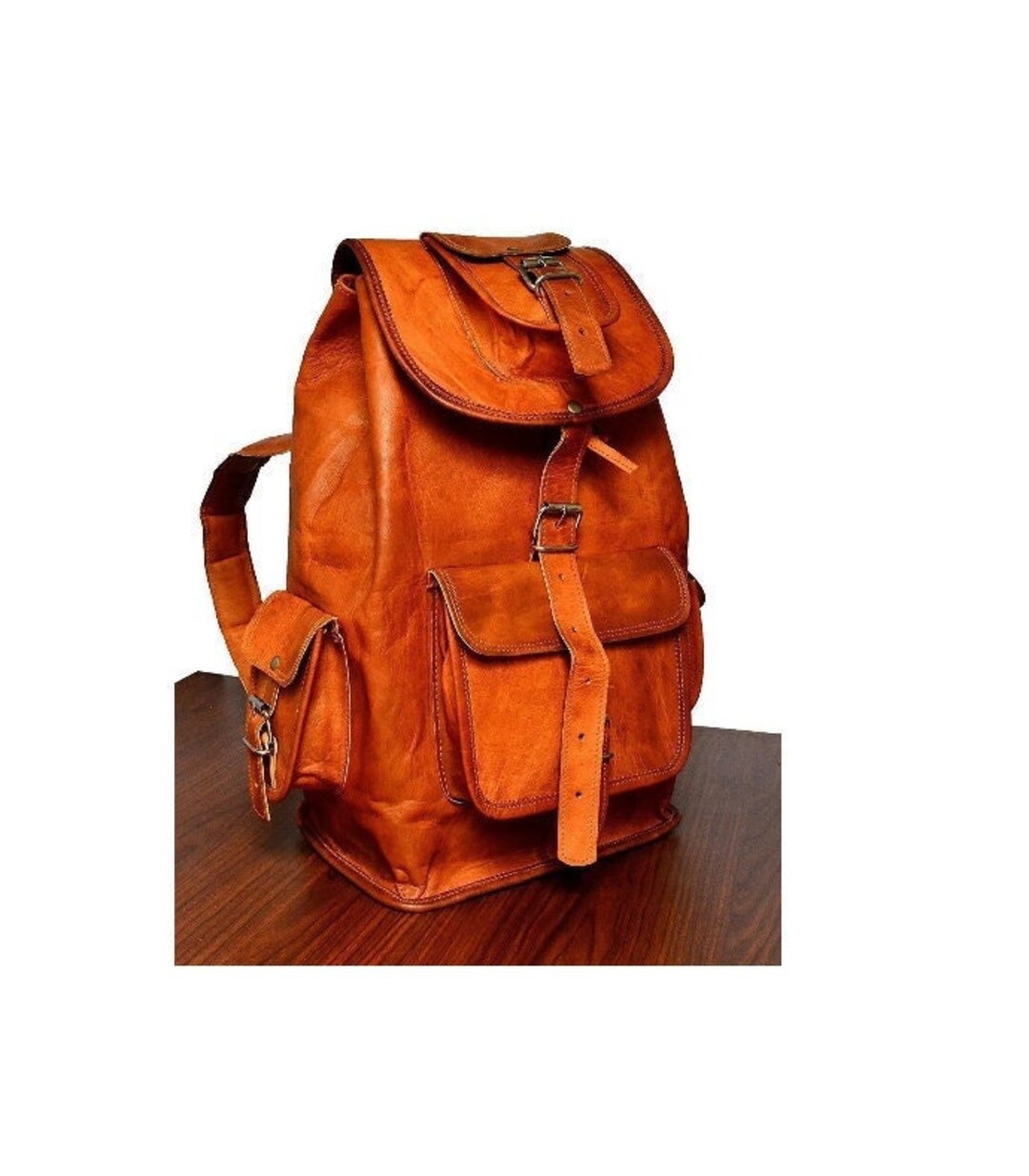 Vintage Brown Leather Backpack Men Brown Leather Satchel Etsy