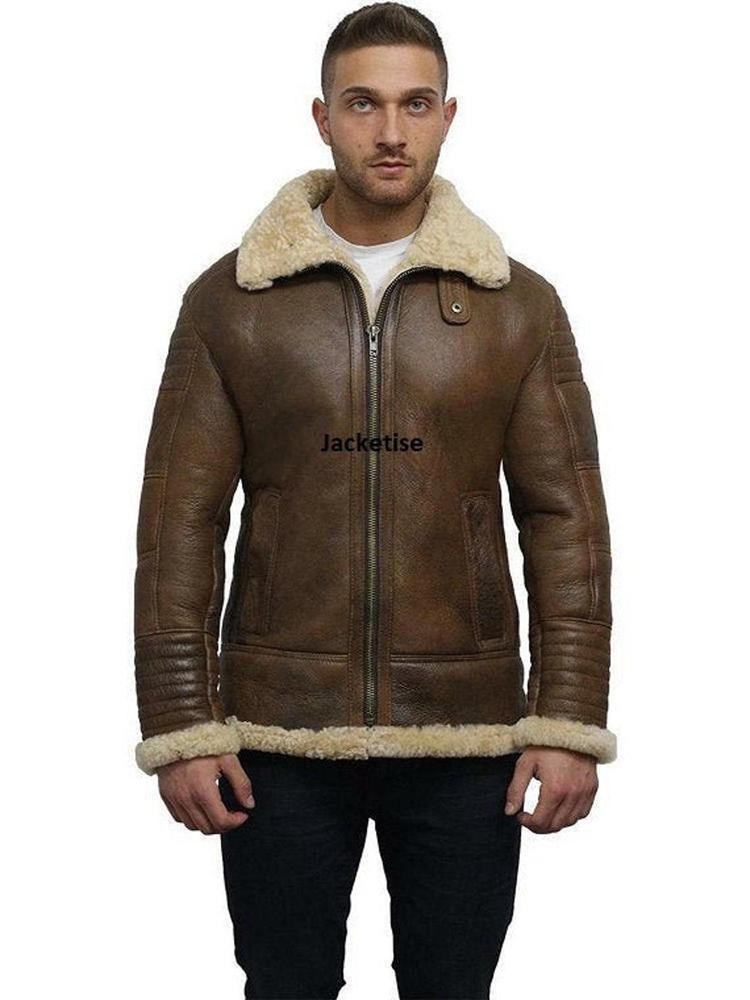 Men's Sheepskin Aviator Real Genuine Bomber Fur Winter - Etsy