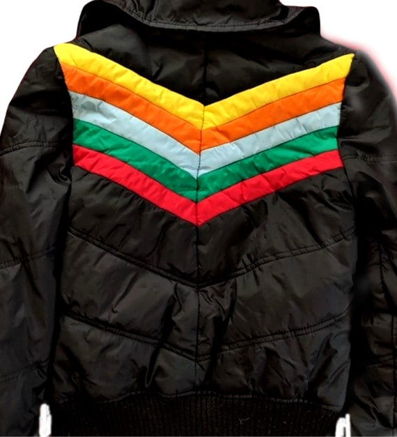 Women Vintage Rainbow Jacket 70s Vintage Puffer Jacket Etsy