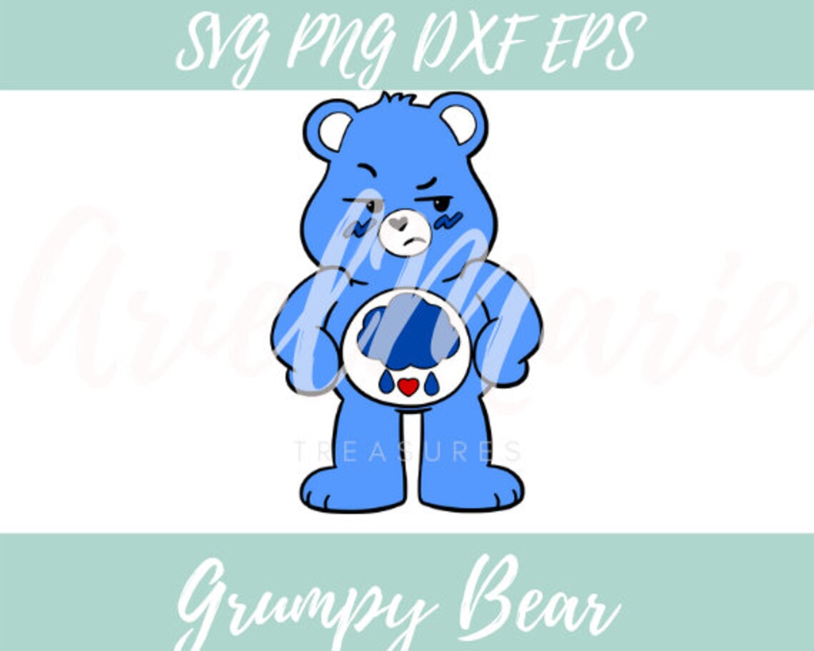 Grumpy Bear Care Bear svg png eps dxf cut files Care Bear | Etsy