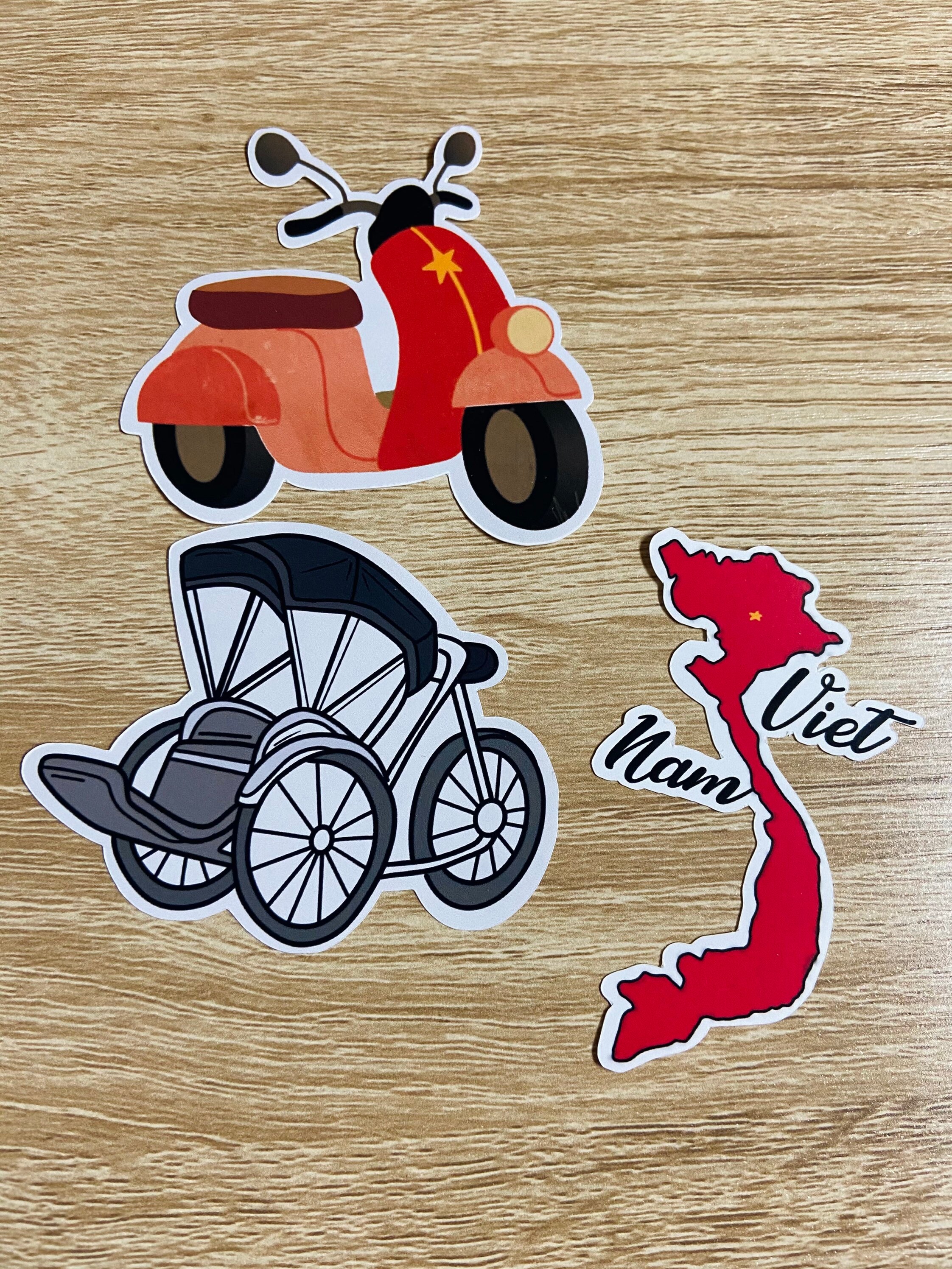 Vietnam stickers/ Pack of 3/ Laptop Stickers Etsy