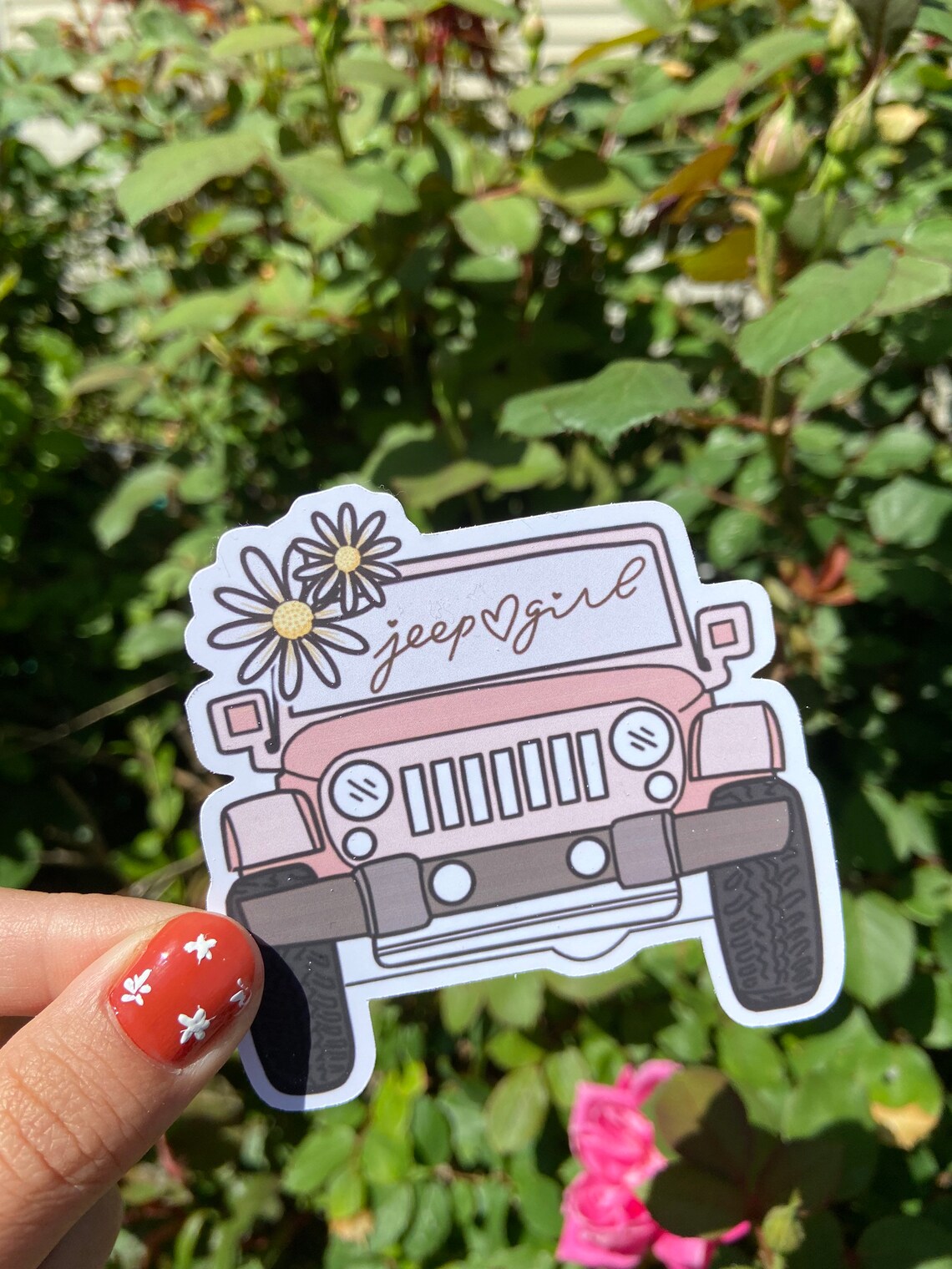Jeep Stickers/Jeep and Daisy Stickers/3 Stickers/ Waterproof Etsy