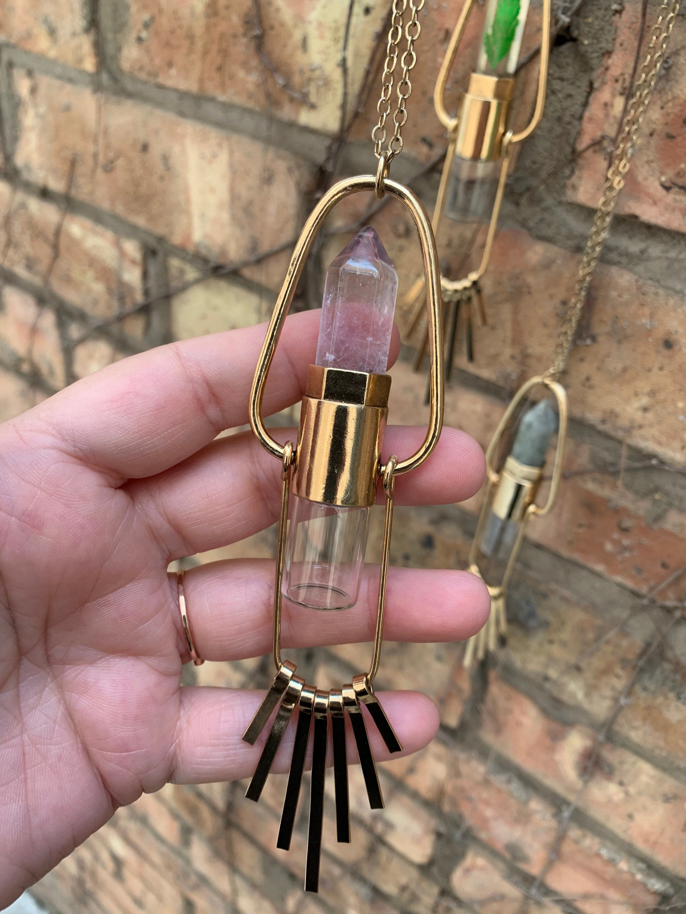 Amethyst Gold Triangular Chunky Fringe 