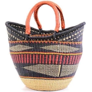 U shopper Bolga basket,Large basket African Market basket, Bolgatanga Baskets,Storage basket, Gift basket, Made in Ghana