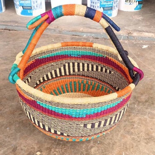 Bolga Basketlarge Basket African Market Basket Bolgatanga Etsy