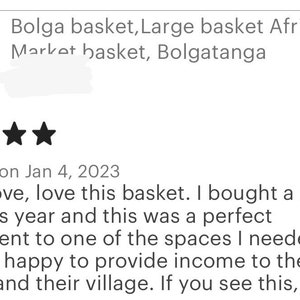 Bolga basket,Large basket African Market basket, Bolgatanga Baskets,Storage basket, Gift basket, Made in Ghana image 2