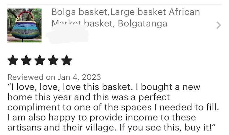 Bolga basket,Large basket African Market basket, Bolgatanga Baskets,Storage basket, Gift basket, Made in Ghana image 2