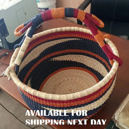 Bolga Basket Large Basket African Market Basket Bolgatanga Etsy