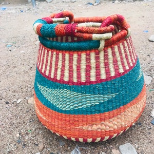 Newest-Latest addition ,Large Bolga Pot basket,African Market basket, Bolgatanga Baskets,Storage basket, Gift basket, Made in Ghana