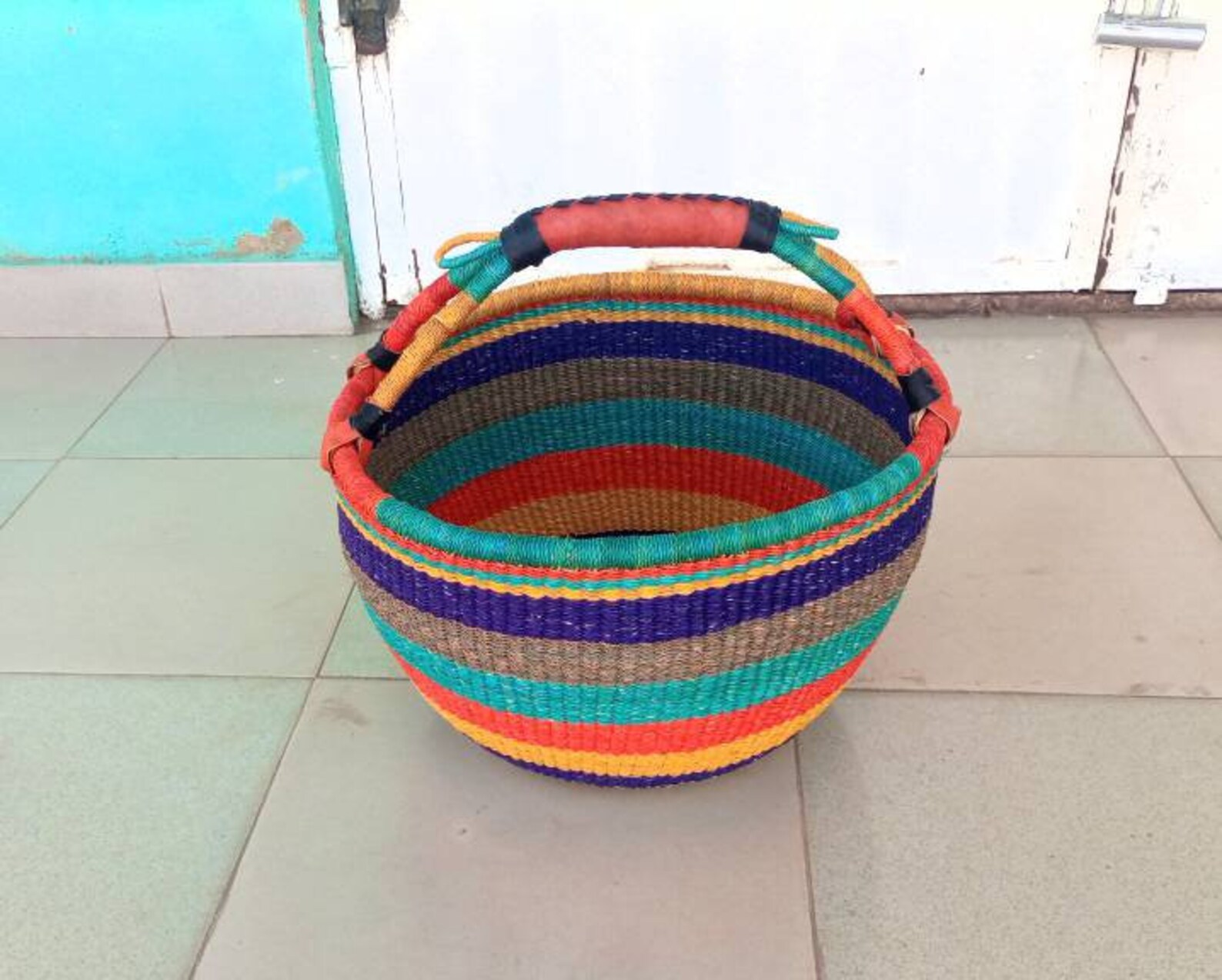 Cesta de Bolga cesta grande del mercado africano cestas de | Etsy