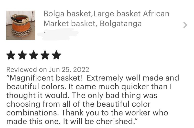 Cesta Bolga, cesta grande Cesta de mercado africano, Cestas Bolgatanga, Cesta de almacenamiento, Cesta de regalo, Hecho en Ghana imagen 4
