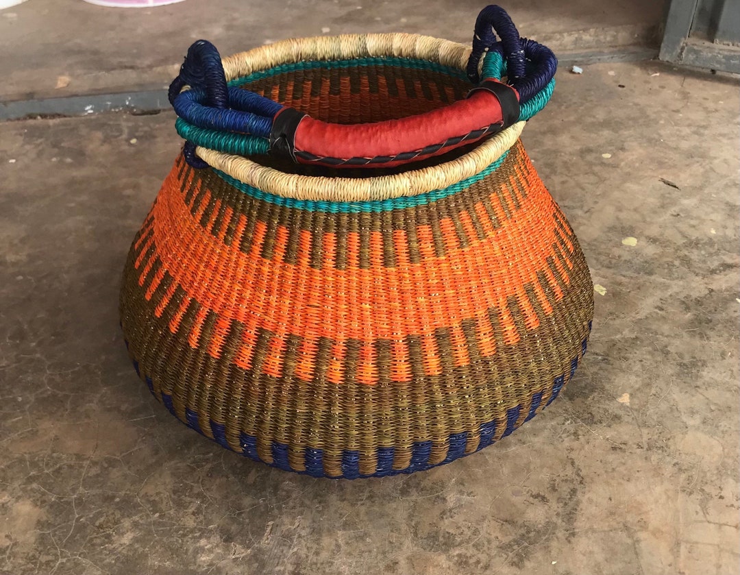 Bolga Pot Basket,large Basket African Market Basket, Bolgatanga Baskets
