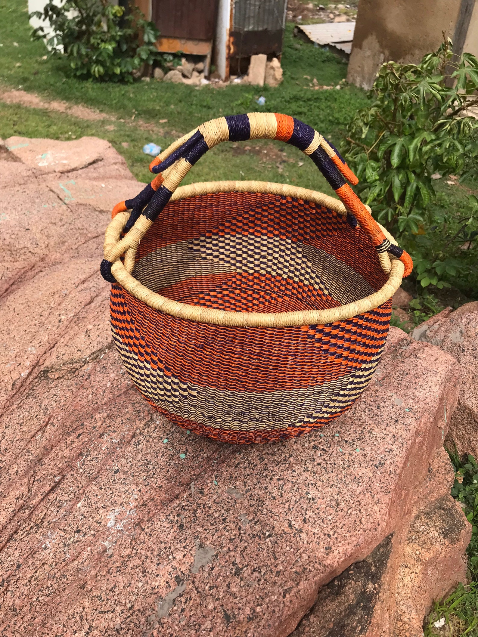 Bolga Basketlarge Basket African Market Basket Bolgatanga Etsy UK