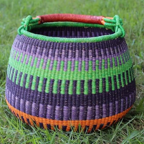 Bolga Basketlarge Basket African Market Basket Bolgatanga Etsy