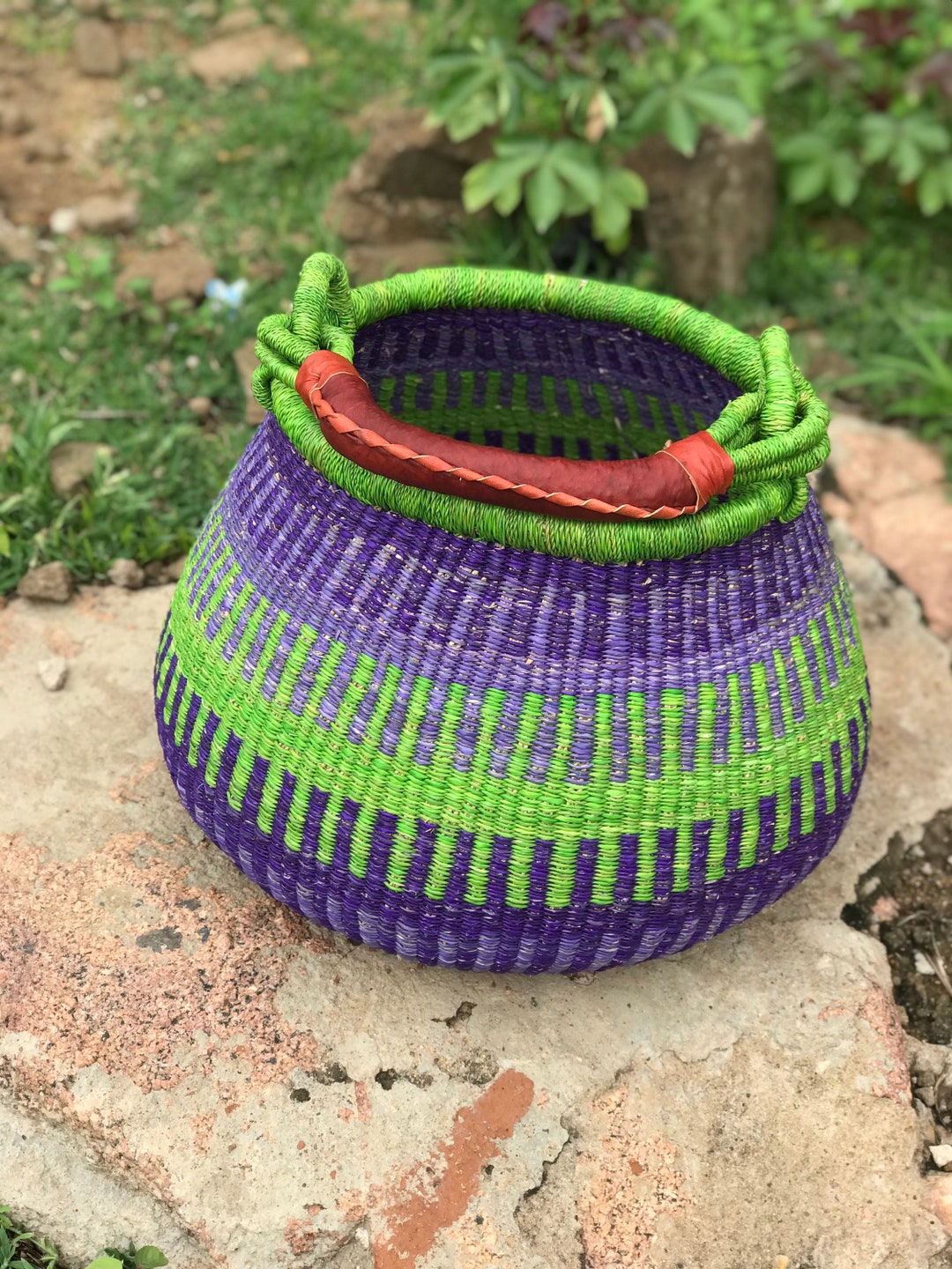 Bolga Basketlarge Basket African Market Basket Bolgatanga Etsy