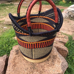 U shopper Bolga basket,African Market basket, Bolgatanga Baskets,Storage basket, Gift basket, Made in Ghana