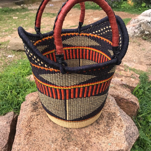 Bolga Basketlarge Basket African Market Basket Bolgatanga Etsy