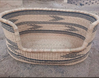 Bolga Dog  basket,Basabasa pot basket,Large basket African Market basket, Bolgatanga Baskets,Storage basket, Gift basket, Made in Ghana