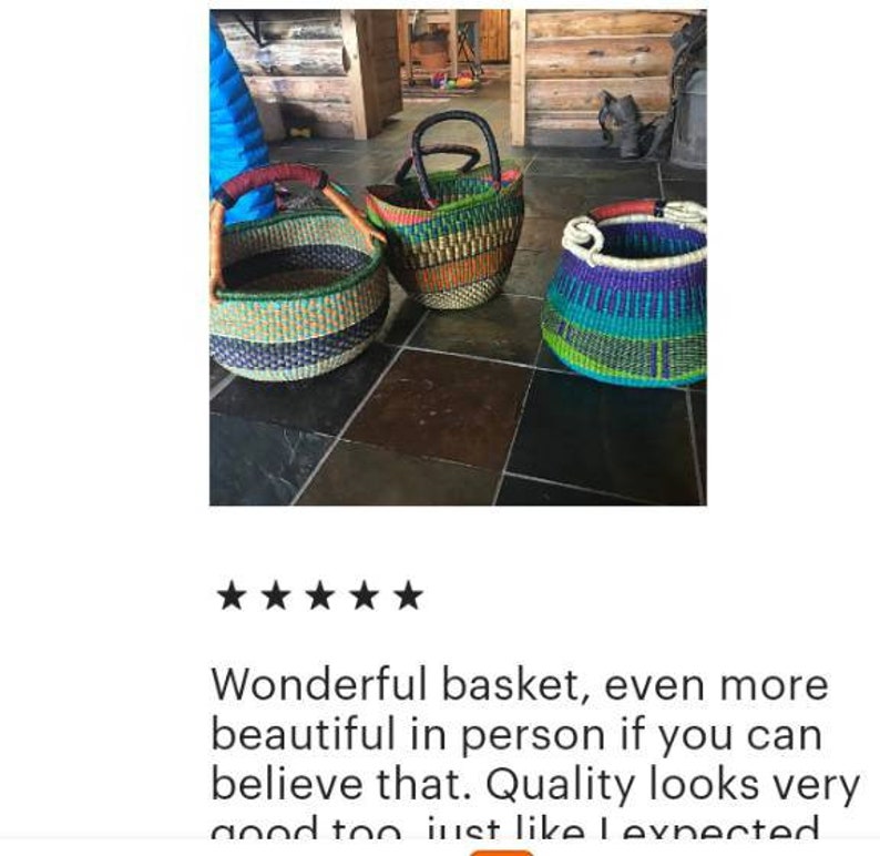 Bolga basket,Large basket African Market basket, Bolgatanga Baskets,Storage basket, Gift basket, Made in Ghana image 7