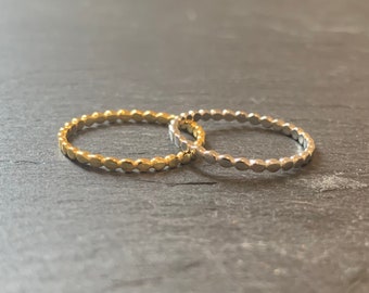 Schichtring - 18K Gold Vermeil Ring - Vorsteckring - Minimalistischer Ring - Stapelbarer Ring - Zierlicher Ring