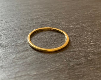 Bandring - Goldring - dünner Ring - 18K Gold Vermeil Ring - Minimalistischer Ring - Layering Ring - Stapelring - Stapelring - SHUSHUSchmuck -