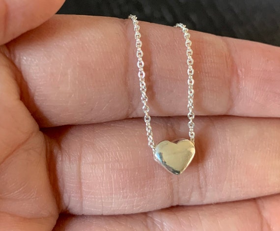 Kette Mit Herzanhänger, Silber Kette ,heart Necklace Silver 925, Tiny Heart  Necklace - Etsy