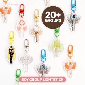 kpop BOY GROUP Lightsitck Acrylic Keychain, Keyring for kpop stan inspired by boygroup Stray Kids, Ateez, NCT concert, mini cheering stick