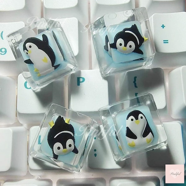 Cute Penguin Keycap,Anime Keycaps,Custom Keycap,Resin Keycaps,Artisan Keycap,Keycap set,Esc Keycap,Personalized Gift,Christmas Gifts
