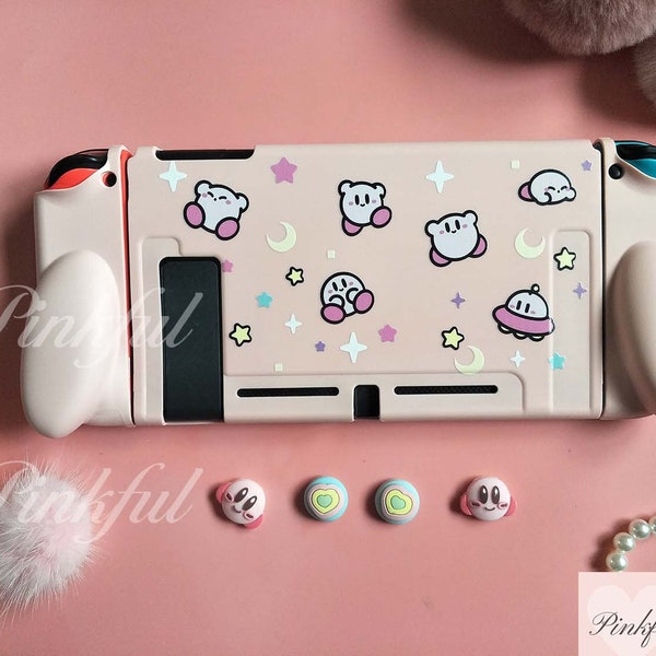 Roze Cartoon Nintendo Switch Case, Beschermhoes Cover voor Nintendo Switch, Schattig versierde draagtas, Volledige Switch Case, Cadeaus voor vrouwen