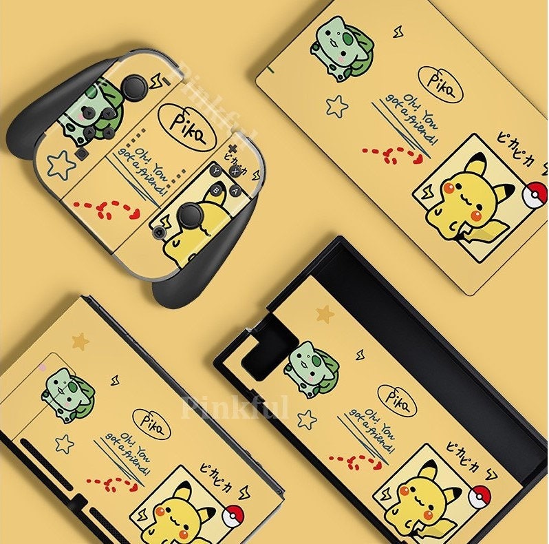 Cute Cartoon Japanese Yellow Pokemon Pikachu Blue Turtle Nintendo Switch  Shell Protection Cover –
