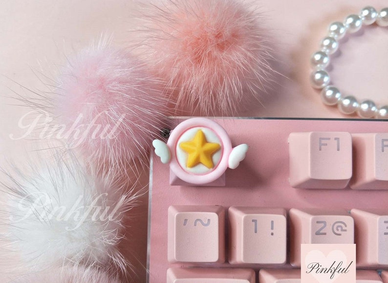 Anime Keycaps,Cute Keycaps, Custom Keycap,Resin Keycaps,For Mechanical Keyboard,Cardcaptor Sakura Computer Decor,Personalized Gift for Girl 