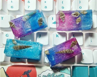 Natural Sea Shell Keycaps,Colorful Keycap,Custom Keycap,Resin Keycaps,Artisan Keycap,Keycap set,Backspace Keycap,Best Gifts